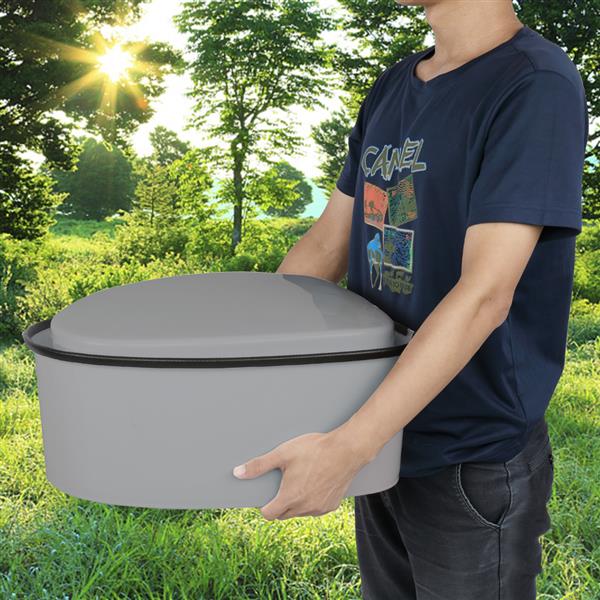 Portable Gray Toilet with Anti-Slip Pad for Enhanced Stability and Comfort - Image 2