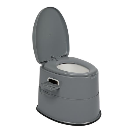 Portable Gray Toilet with Anti-Slip Pad for Enhanced Stability and Comfort - Image 4