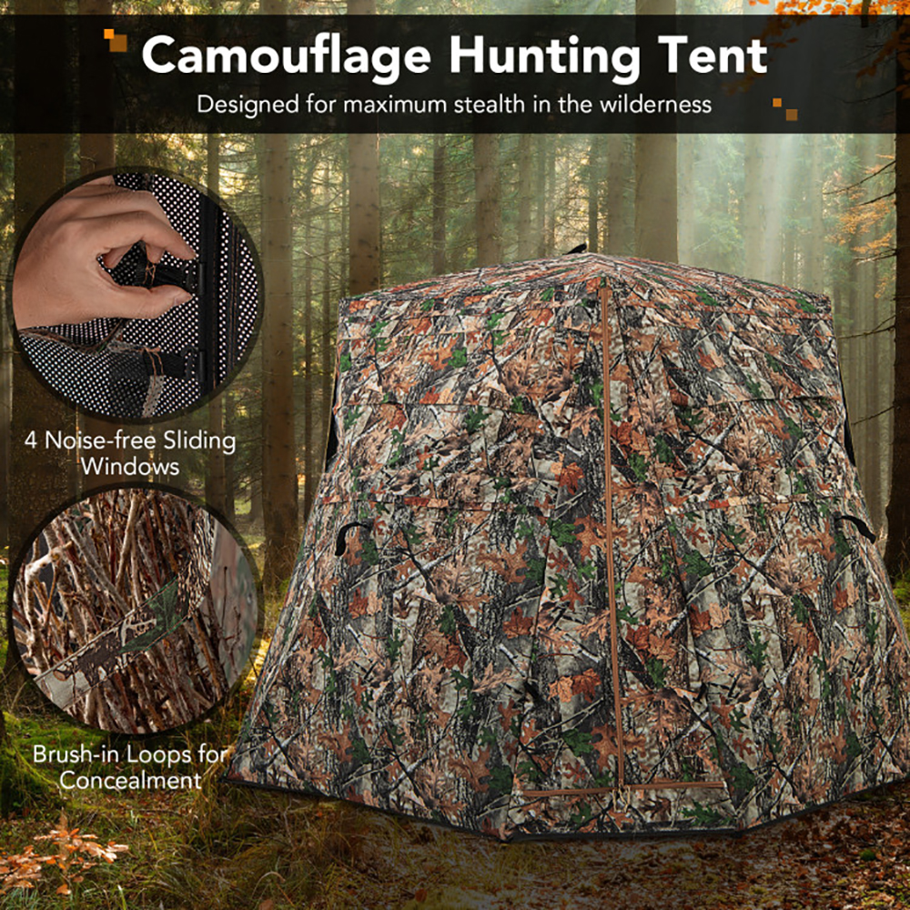 360-Degree One-Way See-Through Ground Hunting Blind for Deer & Turkey Hunting - Image 7