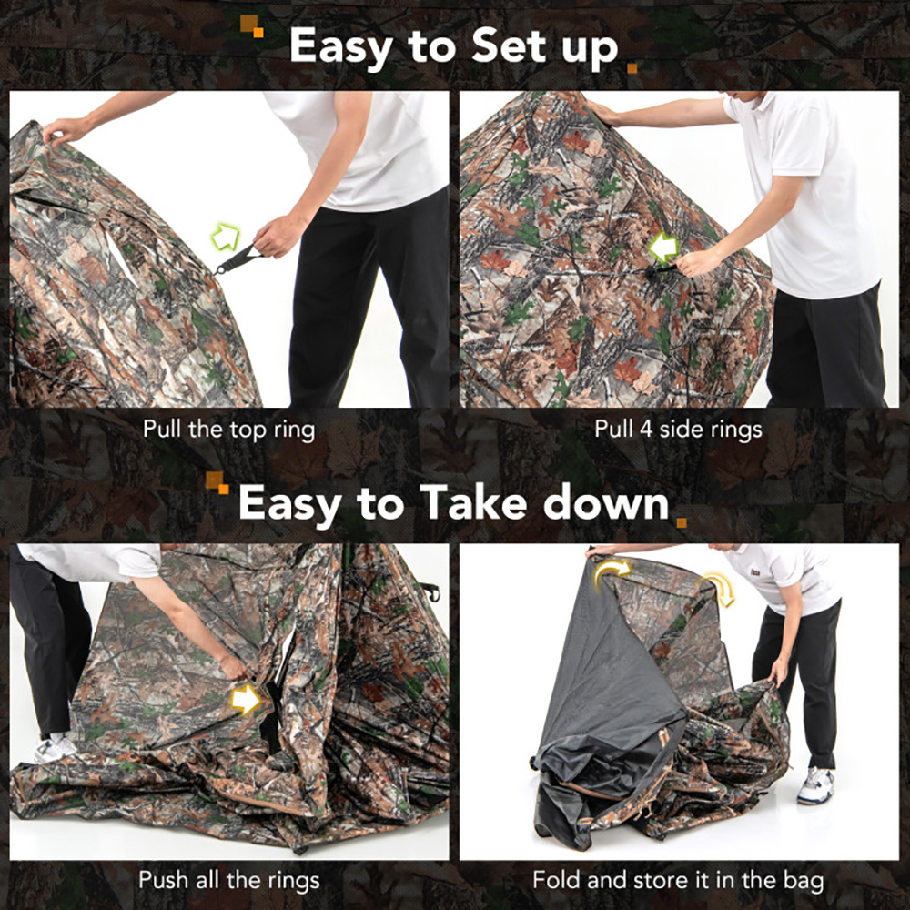 360-Degree One-Way See-Through Ground Hunting Blind for Deer & Turkey Hunting - Image 8