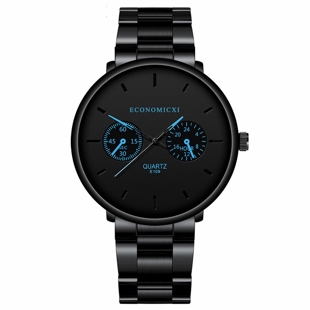 Versatile Men's Sports Watch for Students with Steel Strap - Multifunctional Design