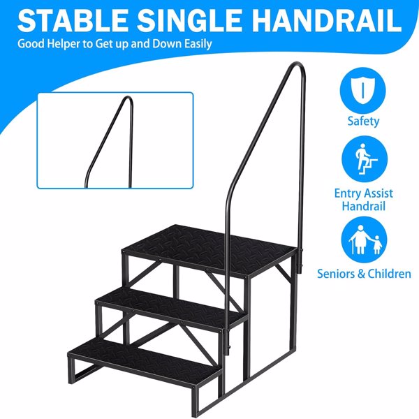 3-Level RV Ladder Stool - Durable & Compact Folding Ladder for Easy Access - Image 2