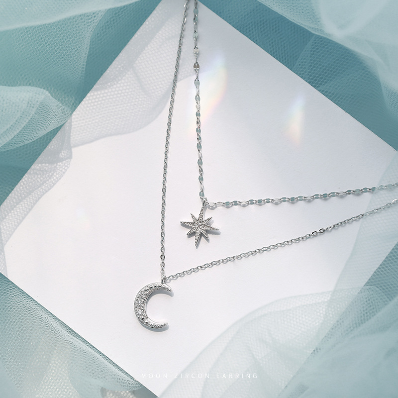 Astral Moon Double Layer Necklace - Elegant & Unique Celestial Jewelry - Image 3
