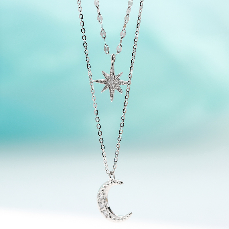 Astral Moon Double Layer Necklace - Elegant & Unique Celestial Jewelry - Image 4