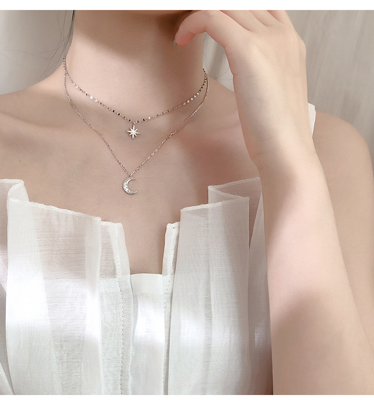 Astral Moon Double Layer Necklace - Elegant & Unique Celestial Jewelry - Image 7