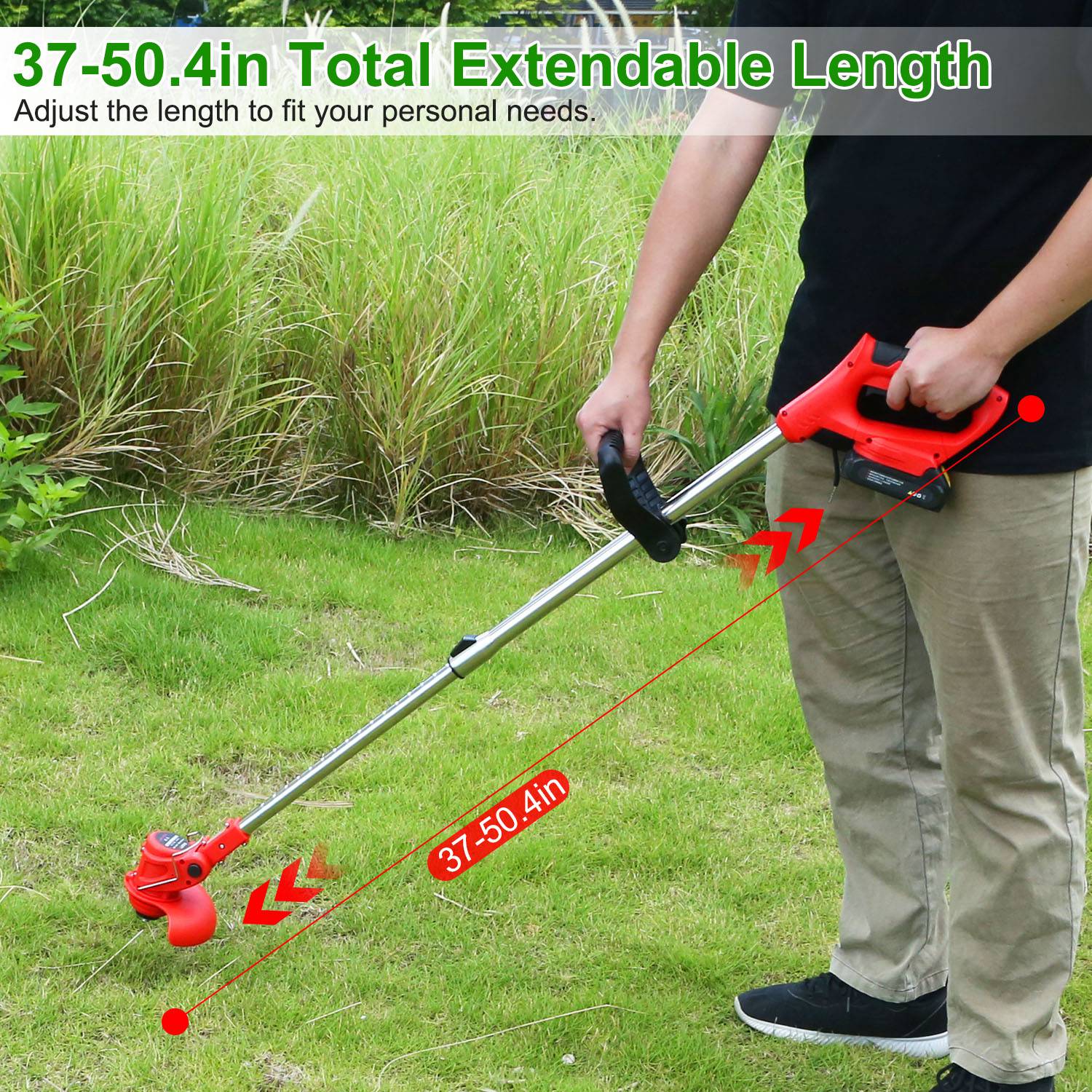 Versatile Adjustable Telescopic Weed Trimmer for Effortless Lawn Care - Image 2