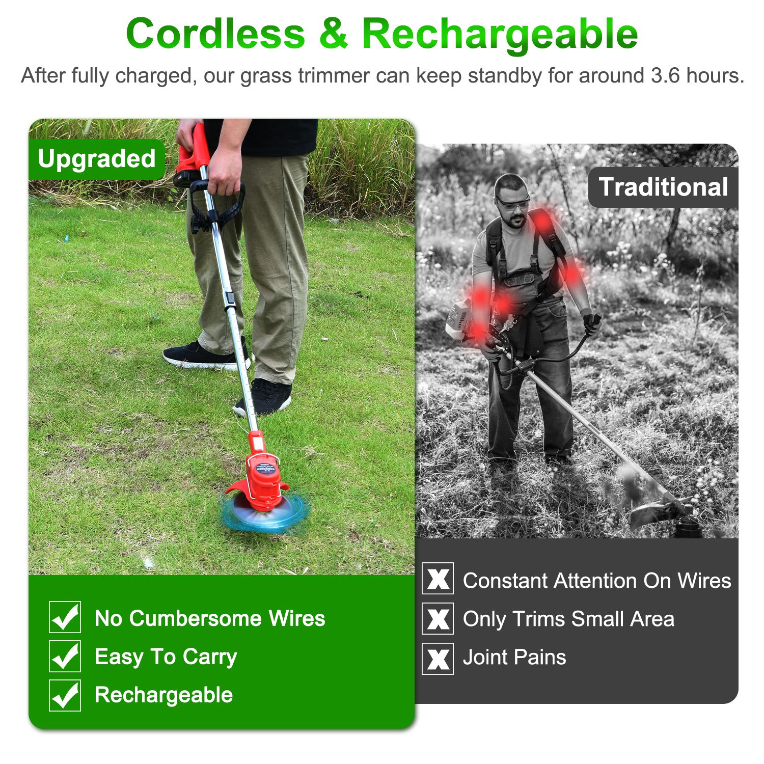 Versatile Adjustable Telescopic Weed Trimmer for Effortless Lawn Care - Image 3