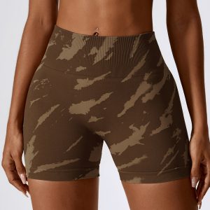 European and American Digital Printing Seamless Yoga Shorts for Ultimate Comfort