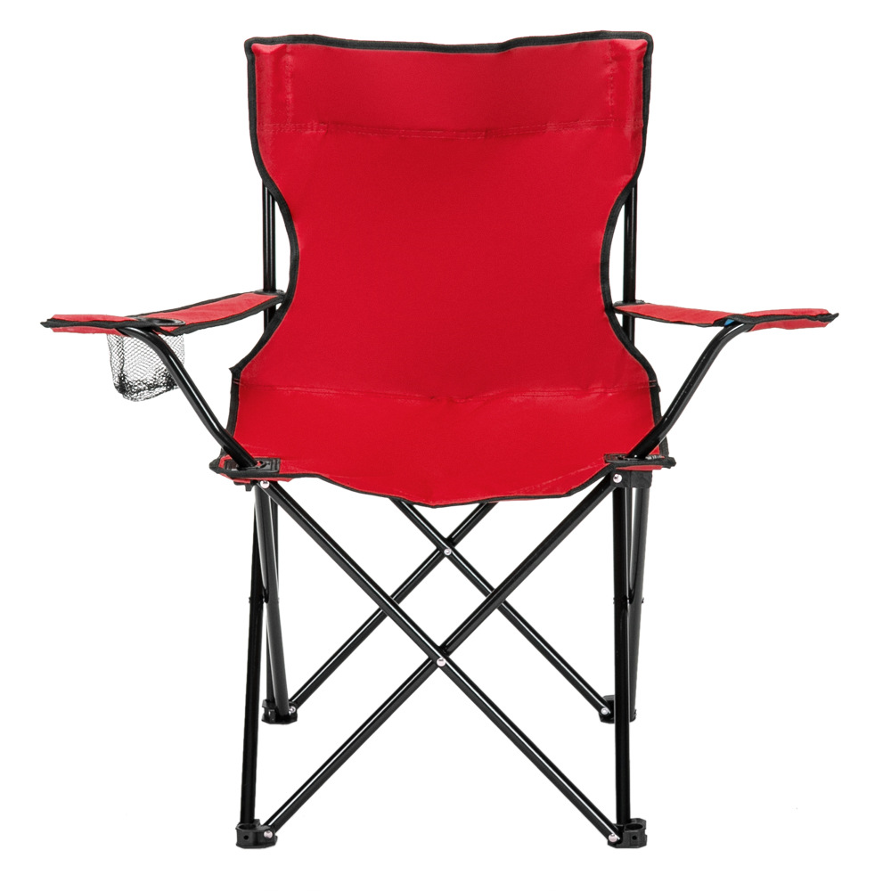 Durable Camping Chair with Black Frame and Red Oxford Cloth – Perfect for Outdoor Adventures