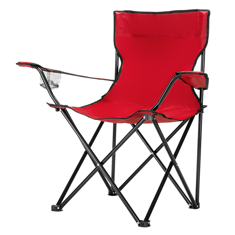 Durable Camping Chair with Black Frame and Red Oxford Cloth – Perfect for Outdoor Adventures - Image 10