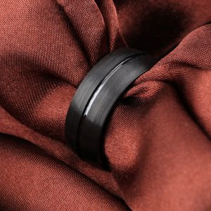 Sleek Black Titanium Steel Ring - Durable, Stylish, and Modern Design