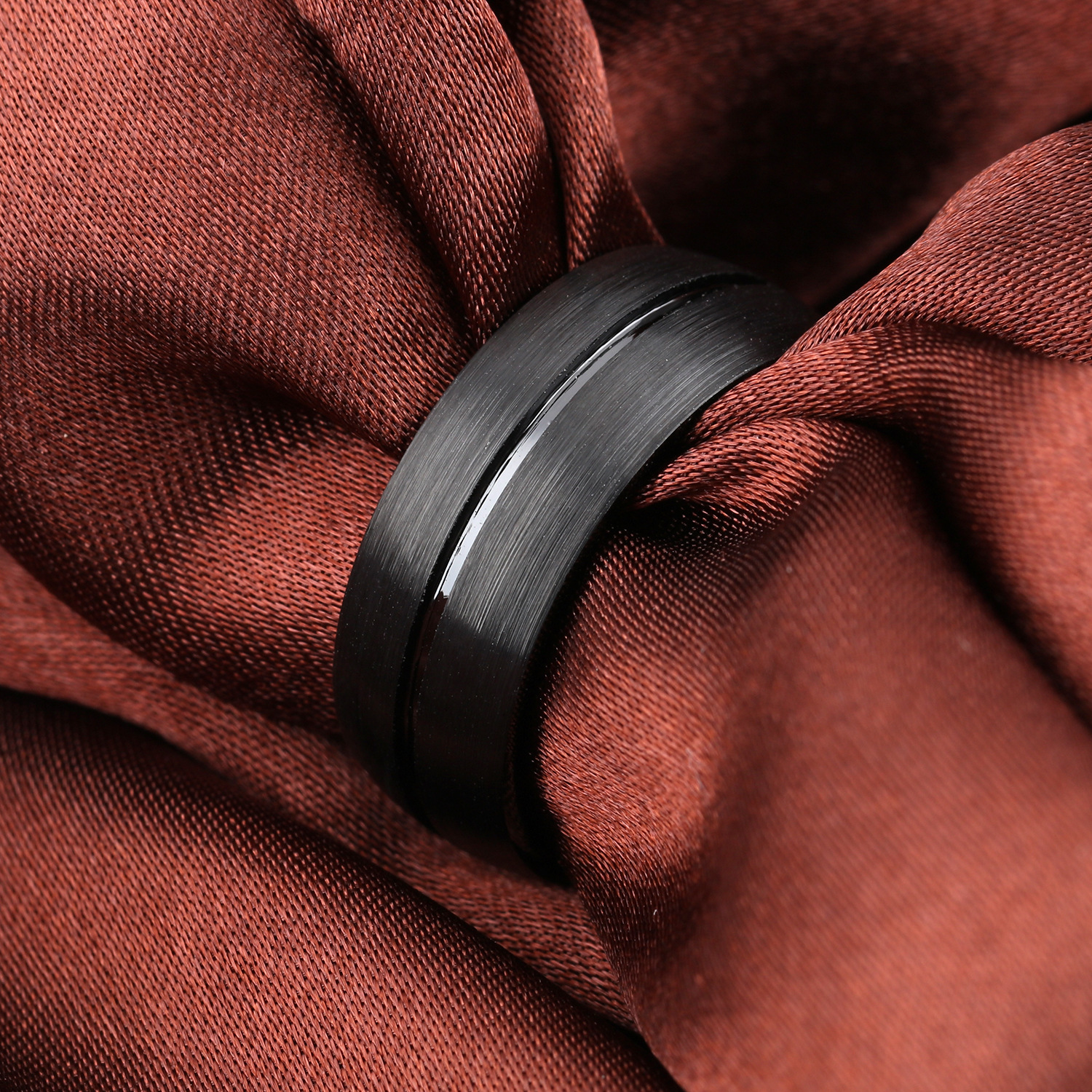Sleek Black Titanium Steel Ring - Durable, Stylish, and Modern Design