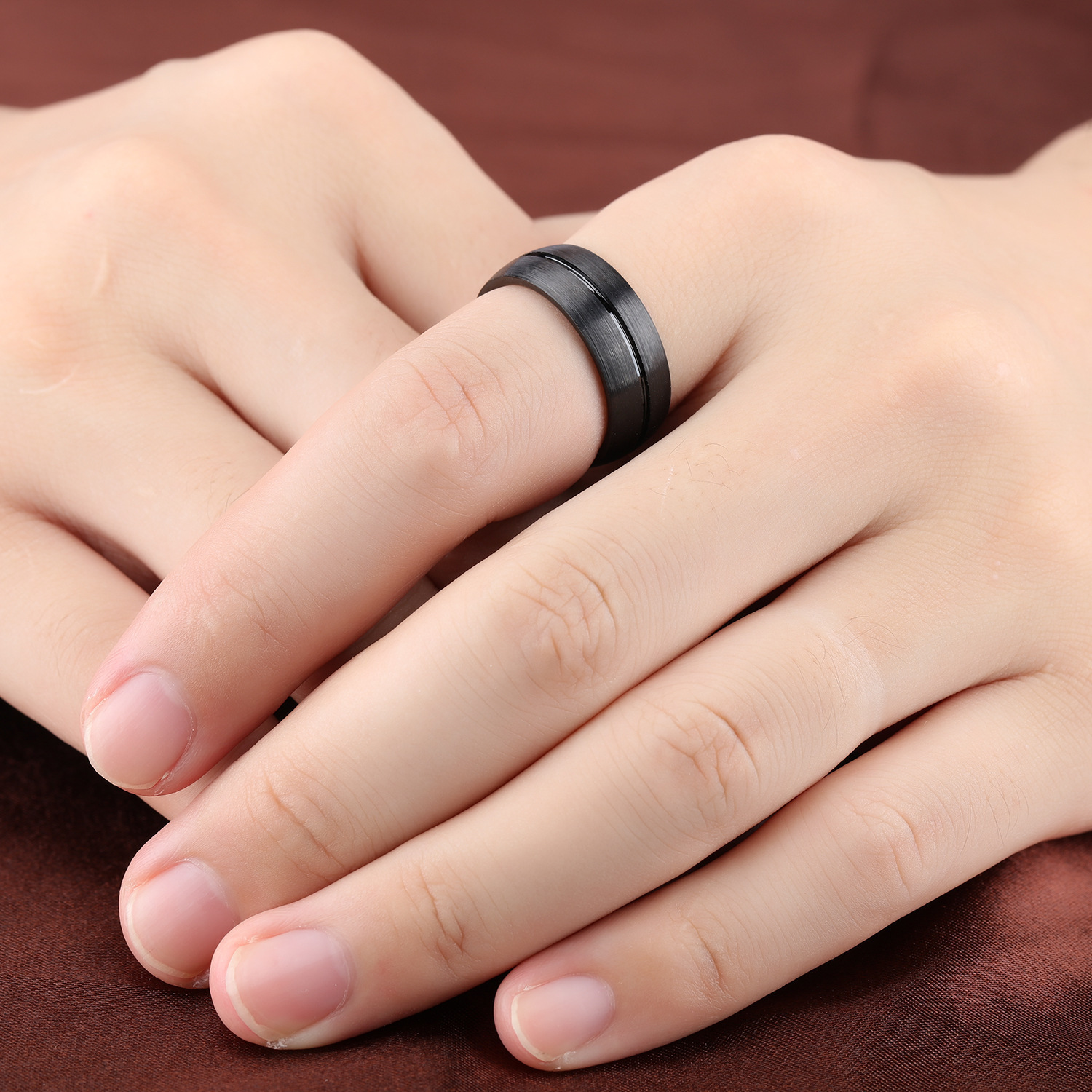 Sleek Black Titanium Steel Ring - Durable, Stylish, and Modern Design - Image 3