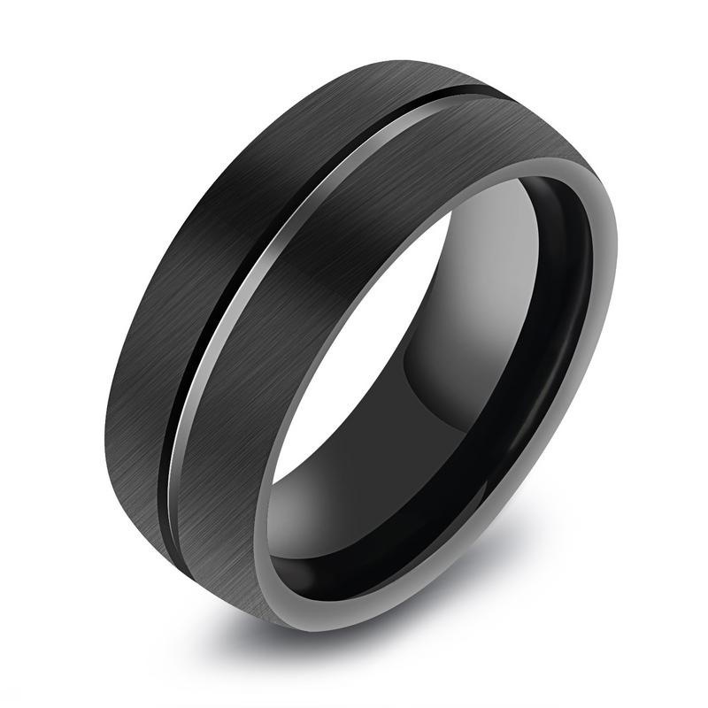 Sleek Black Titanium Steel Ring - Durable, Stylish, and Modern Design - Image 4