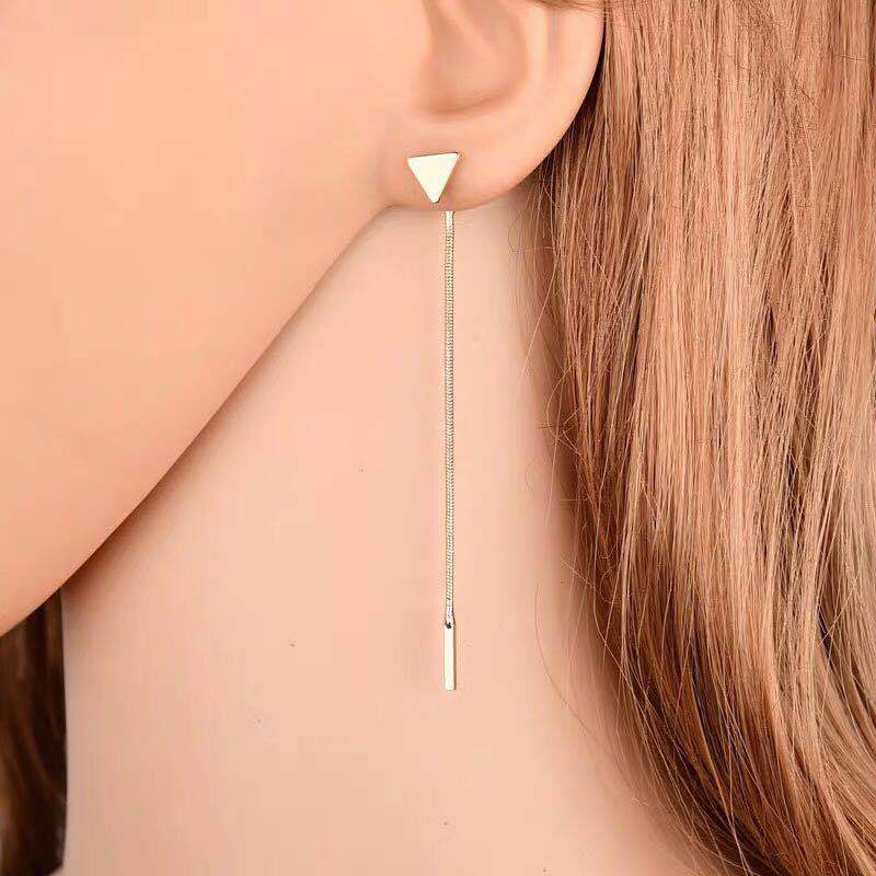Stylish Triangle Tassel Earrings for Women - Small Long Earrings