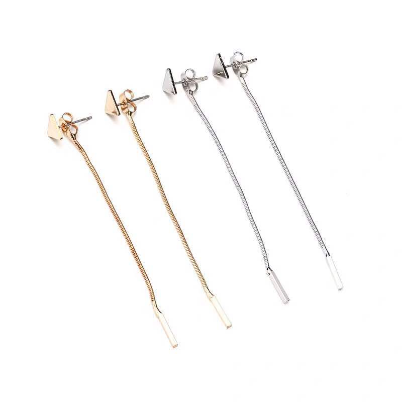 Stylish Triangle Tassel Earrings for Women - Small Long Earrings - Image 2