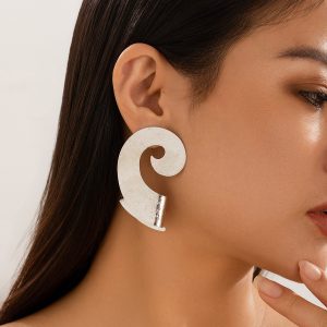 Trendy Geometric Double Layer Irregular Earrings for Women