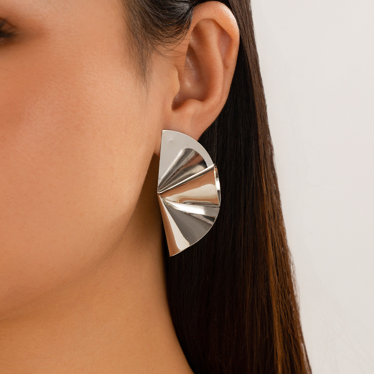 Trendy Geometric Double Layer Irregular Earrings for Women - Image 2