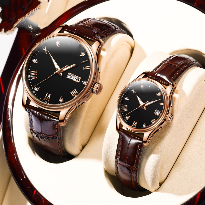 Fashionable Men's and Women's Waterproof Mechanical Watch with Diamond Set - Image 2