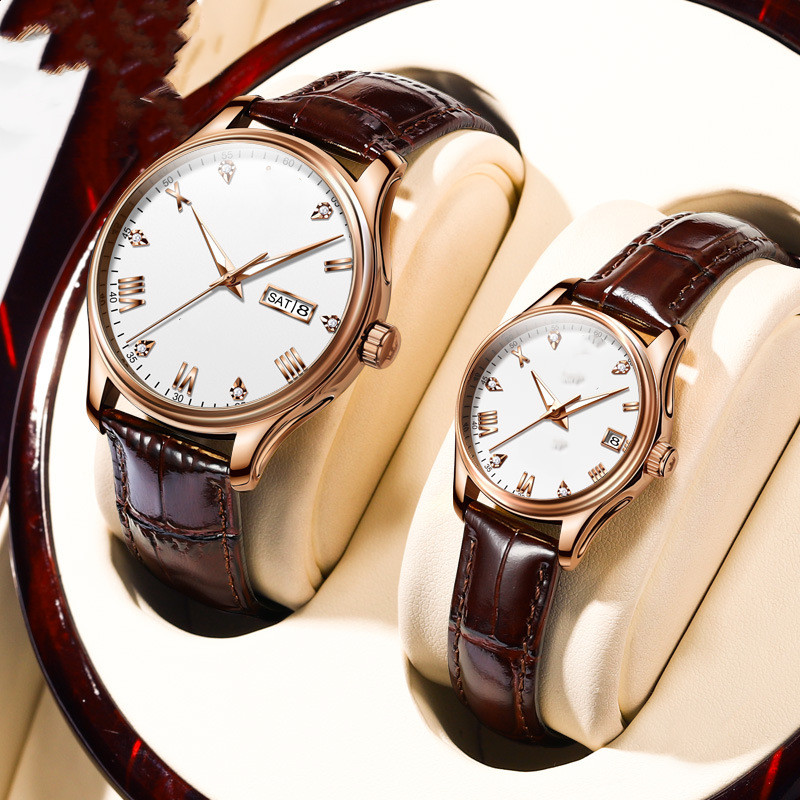 Fashionable Men's and Women's Waterproof Mechanical Watch with Diamond Set - Image 4