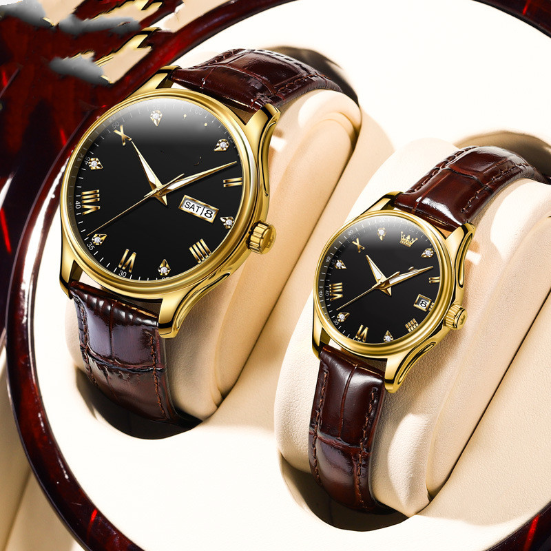 Fashionable Men's and Women's Waterproof Mechanical Watch with Diamond Set - Image 6