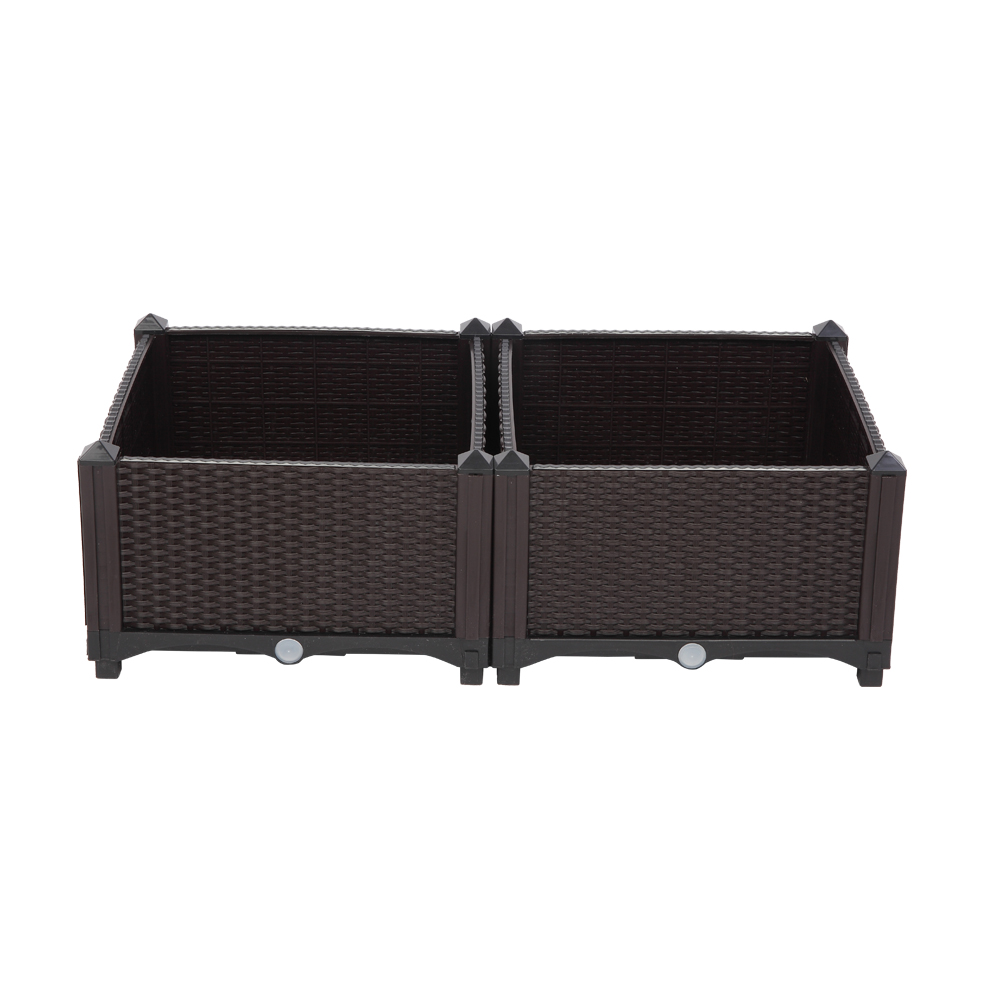 2PCS Brown Injection Molded Planter Box for Effortless Splicing - Image 5