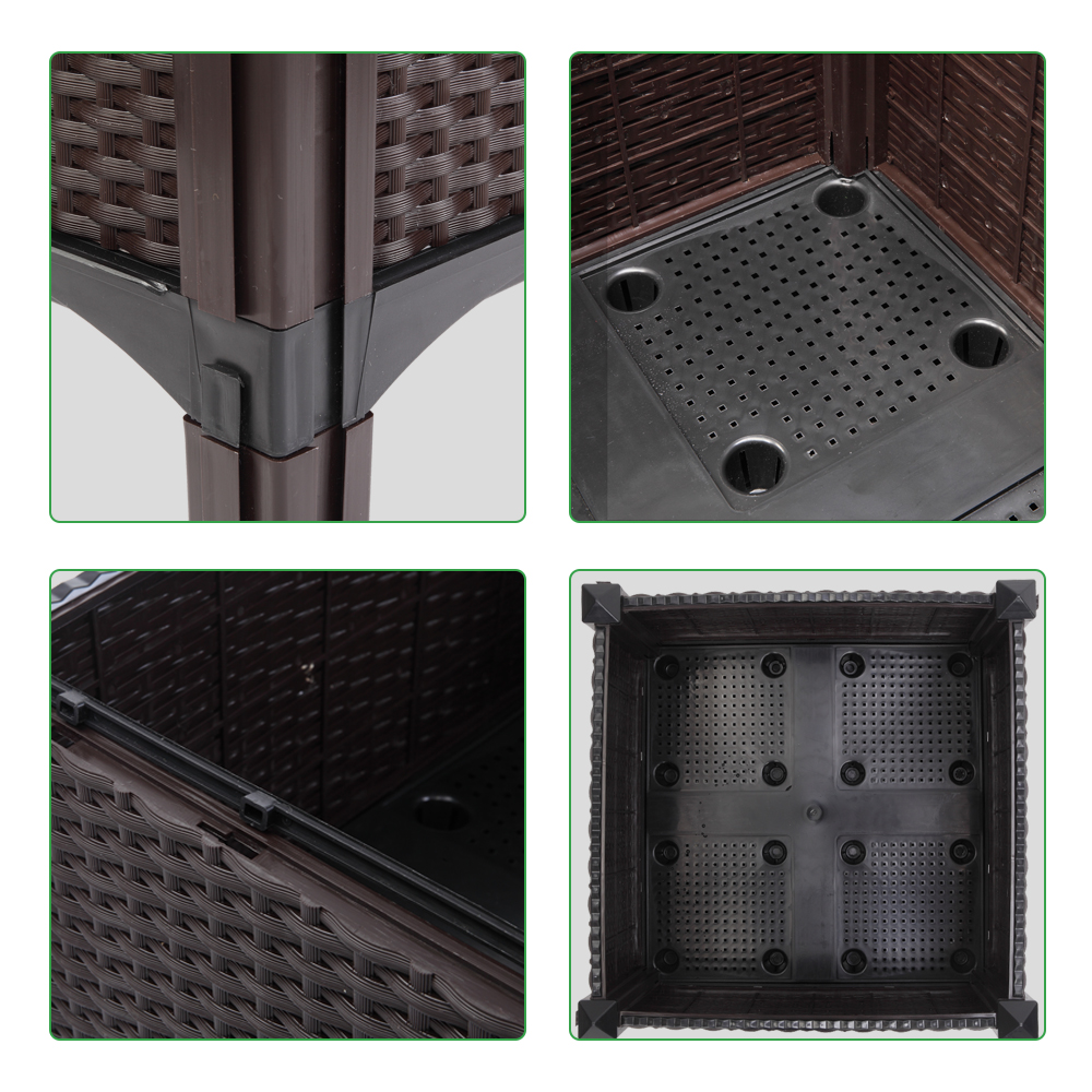 2PCS Brown Injection Molded Planter Box for Effortless Splicing - Image 10