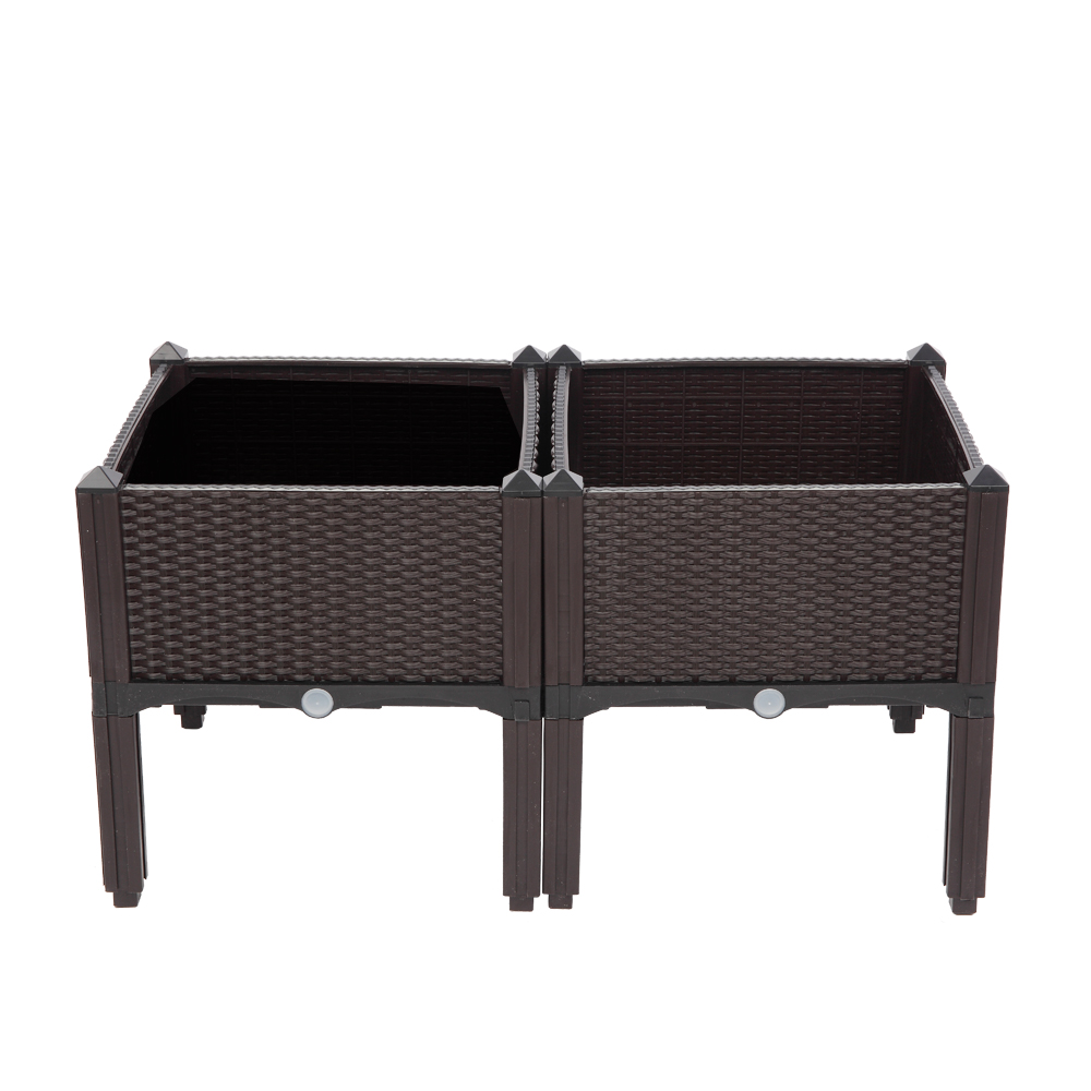 2PCS Brown Injection Molded Planter Box for Effortless Splicing - Image 15