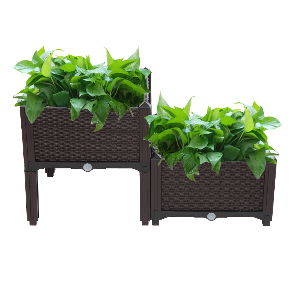 2PCS Brown Injection Molded Planter Box for Effortless Splicing - Image 17