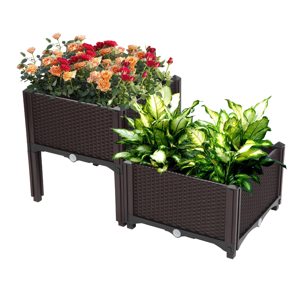 2PCS Brown Injection Molded Planter Box for Effortless Splicing - Image 23