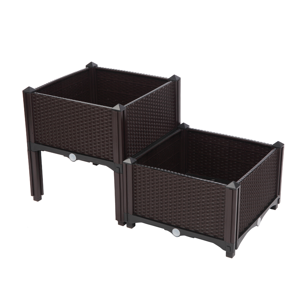 2PCS Brown Injection Molded Planter Box for Effortless Splicing - Image 24