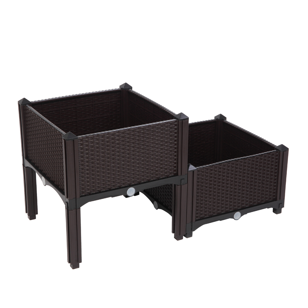 2PCS Brown Injection Molded Planter Box for Effortless Splicing - Image 26