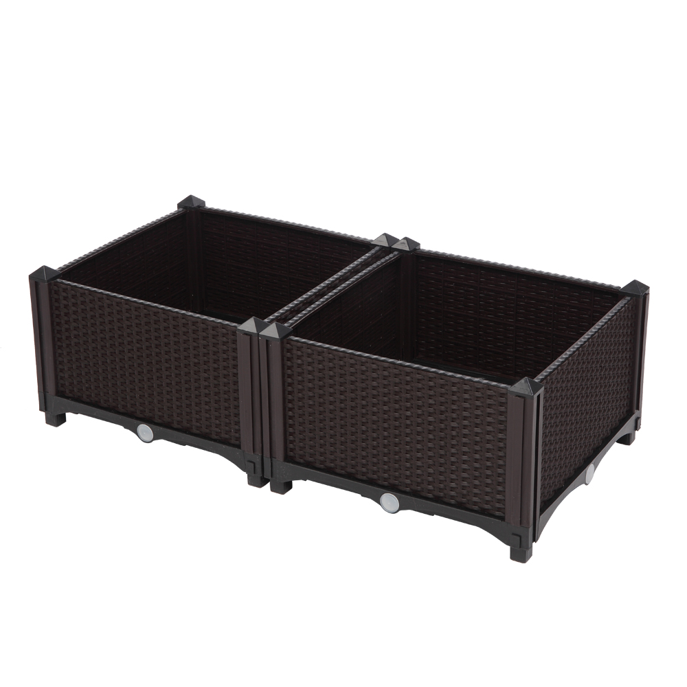 2PCS Brown Injection Molded Planter Box for Effortless Splicing - Image 29