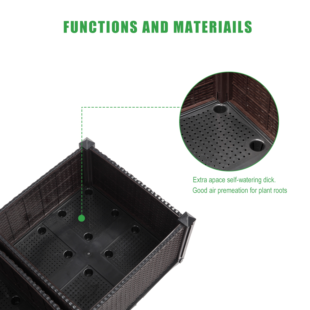 2PCS Brown Injection Molded Planter Box for Effortless Splicing - Image 32