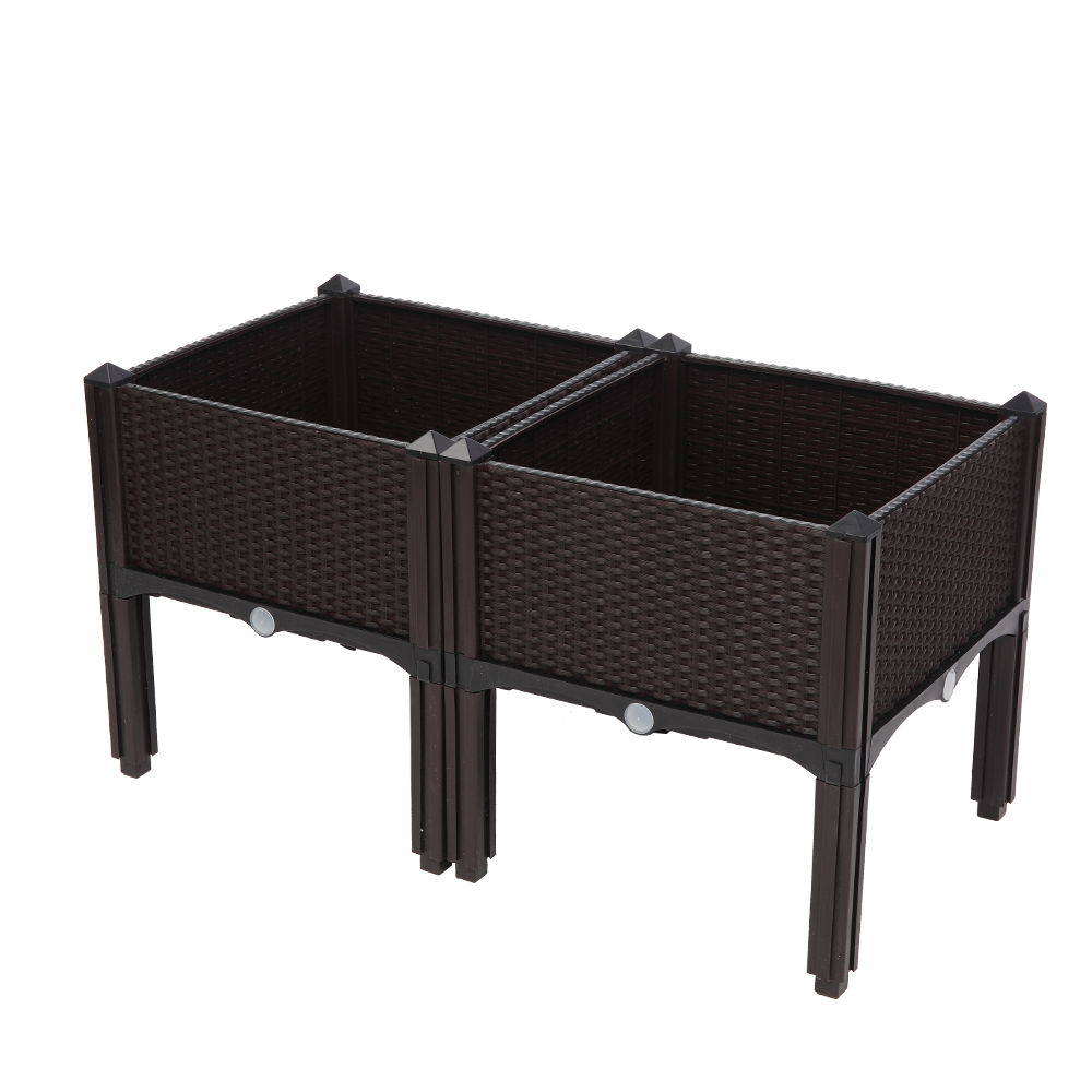 2PCS Brown Injection Molded Planter Box for Effortless Splicing - Image 36