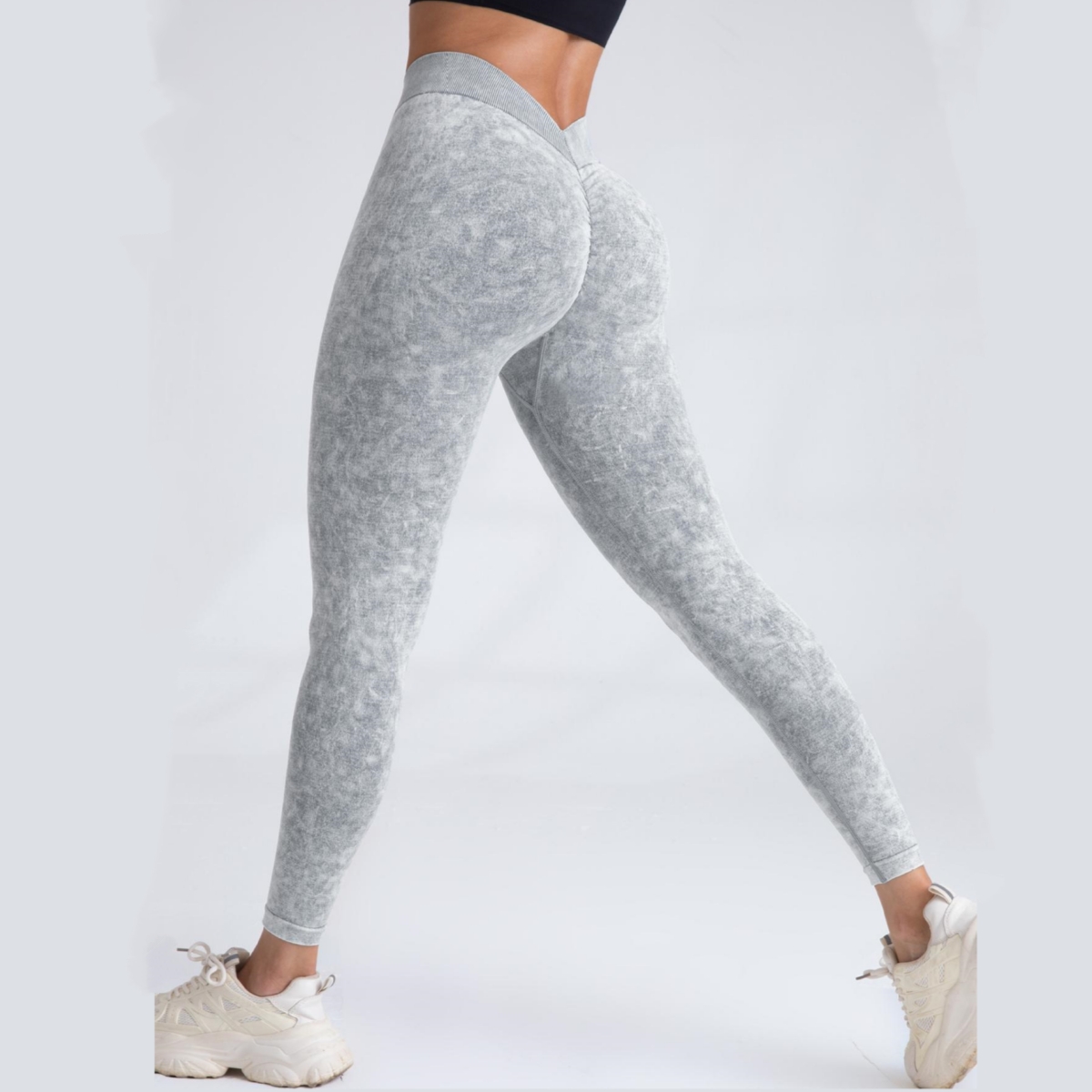V-Back Scrunch Butt Workout Leggings for Women | Seamless High Waist Yoga Pants, Perfect for Gym and Activewear - Image 15