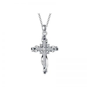 925 Sterling Silver Cross Pendant Necklace for Women - Elegant Cross Jewelry
