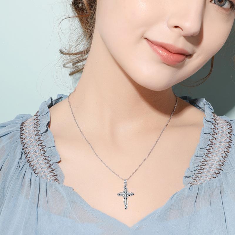 925 Sterling Silver Cross Pendant Necklace for Women - Elegant Cross Jewelry - Image 5