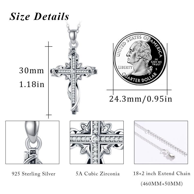 925 Sterling Silver Cross Pendant Necklace for Women - Elegant Cross Jewelry - Image 7