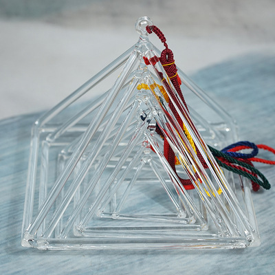 Professional Transparent Quartz Crystal Pyramid Yoga Instrument with Four-Corner Music Stand - Image 3