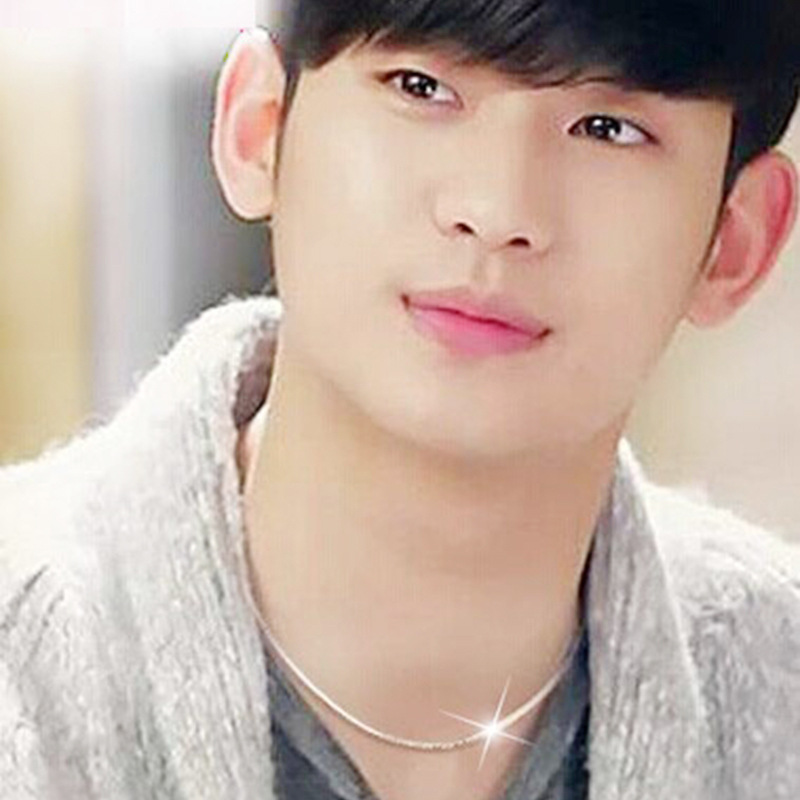 Sterling Silver Plated Platinum Necklace Chain for Men and Women - Jadoku Korean Fashion Clavicle Silver Chain for Couples - Image 4