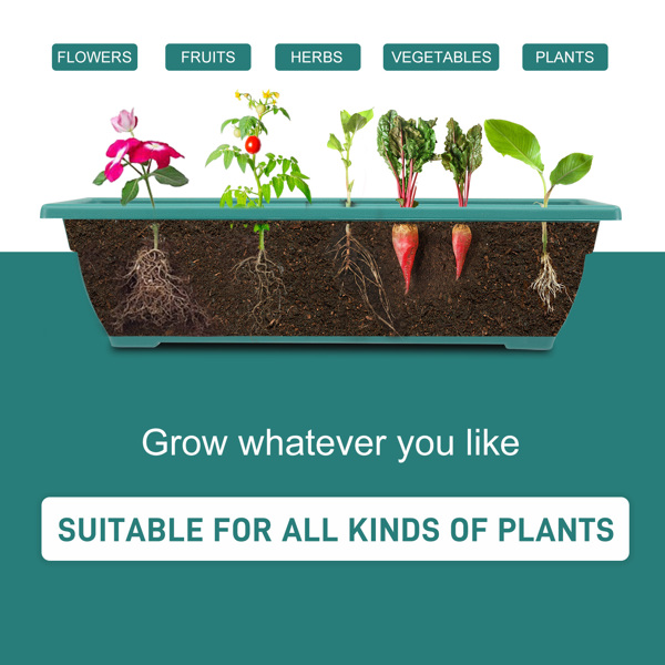 5-Tier Trapezoidal Green PE Flower Pot - 65x91x79cm Planting Pots for Vibrant Gardens - Image 6