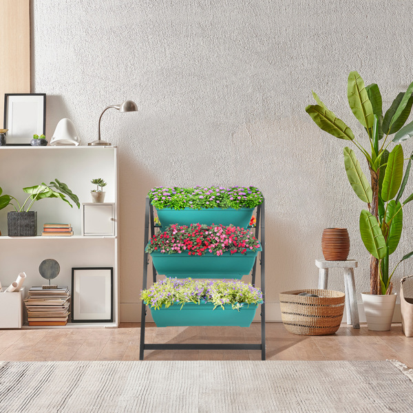 5-Tier Trapezoidal Green PE Flower Pot - 65x91x79cm Planting Pots for Vibrant Gardens - Image 13