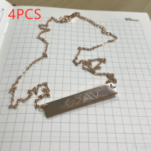 Stylish European and American One-Word Horizontal Bar Pendant Necklace