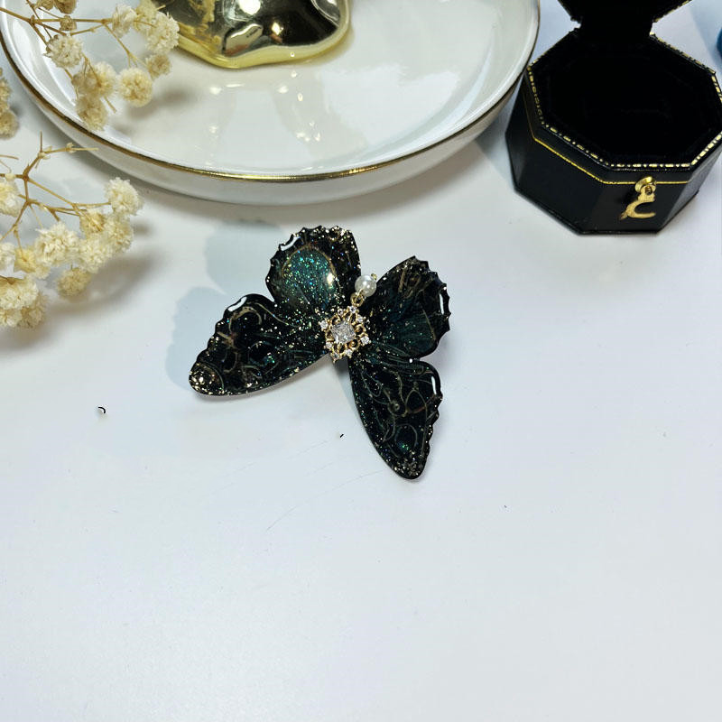 Vintage 3D Black Butterfly Polarized Green Barrettes - Perfect Gift Idea - Image 6