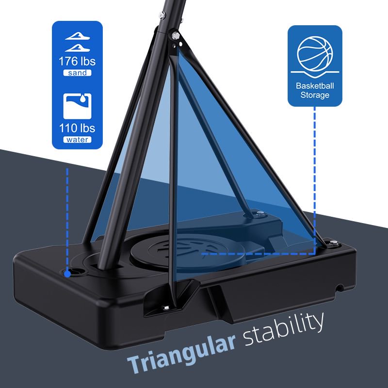 TotheCORE Adjustable Portable Basketball Hoop 7.55-10.00 Ft with PC Backplate, Large Base & Wheels - Perfect for All Players - Image 8