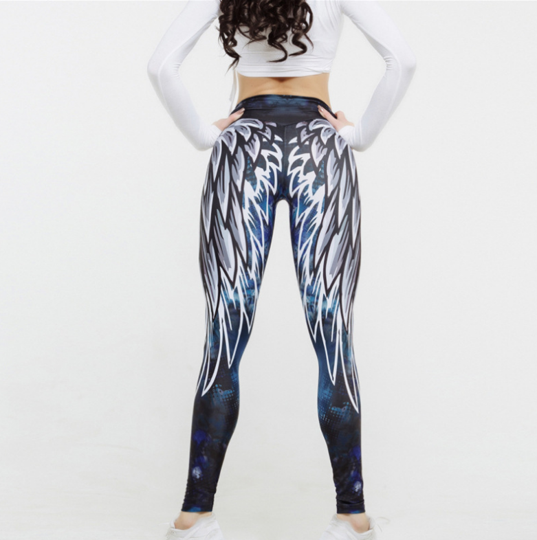 3D Wings Digital Print Yoga Leggings – Stylish & Comfortable Activewear - Image 4