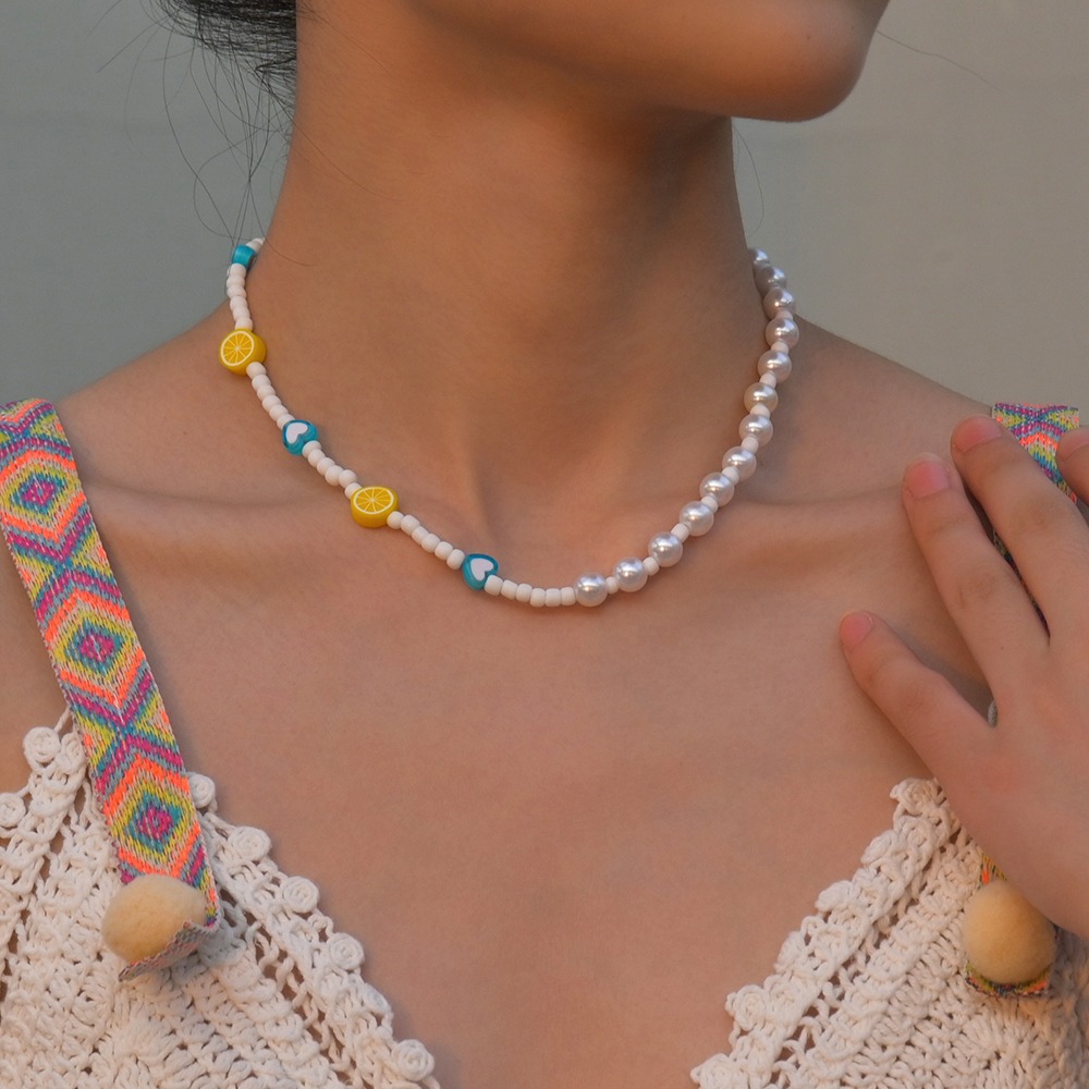 Bohemian Ocean-Inspired Turquoise Starfish Resin Heart Love Bead Necklace - Image 6