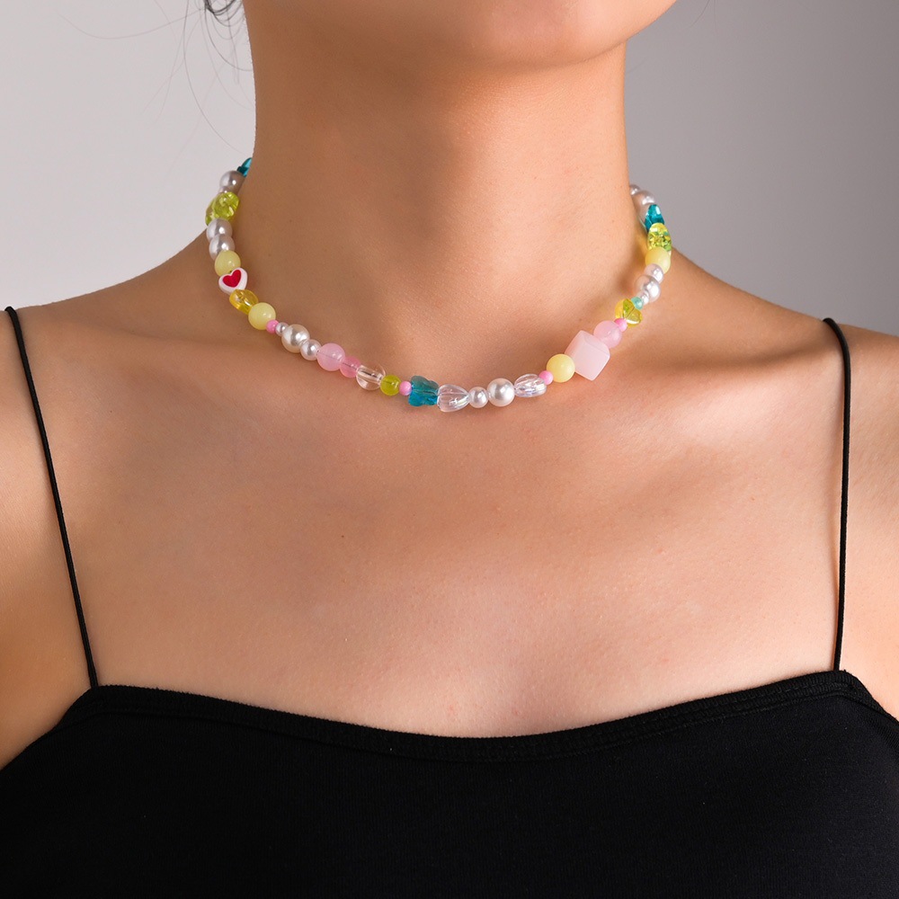 Bohemian Ocean-Inspired Turquoise Starfish Resin Heart Love Bead Necklace - Image 14