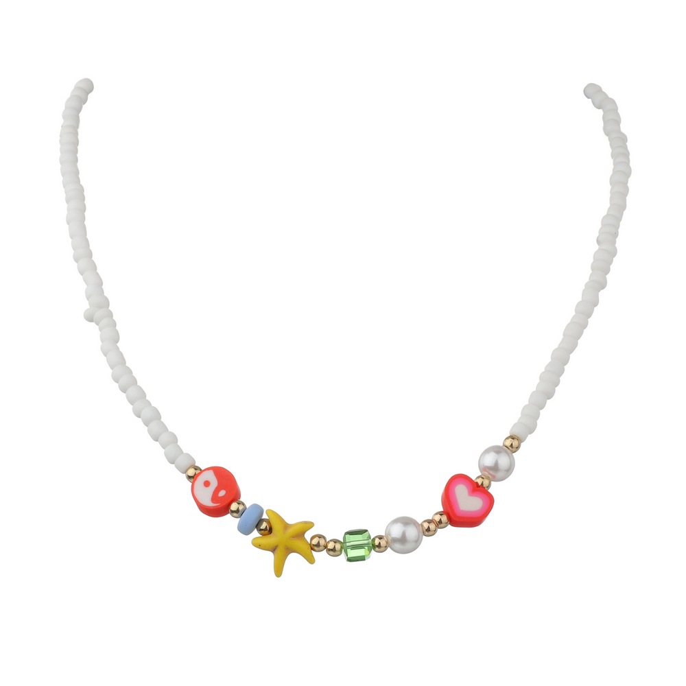 Bohemian Ocean-Inspired Turquoise Starfish Resin Heart Love Bead Necklace - Image 27